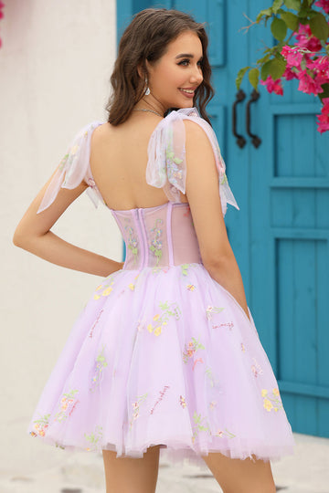 Lavanda Vestido Corto de Cóctel